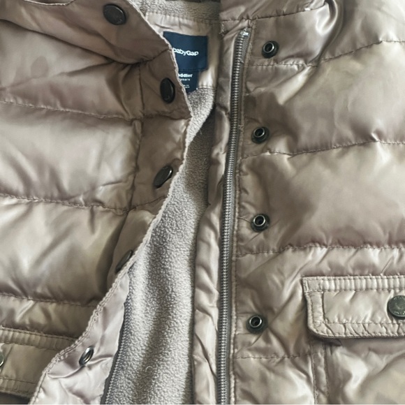 Baby Gap Warmest Down Puffer Jacket- Fleece Lined, Toddler 2. Dusty Rose, Hooded - Picture 11 of 11